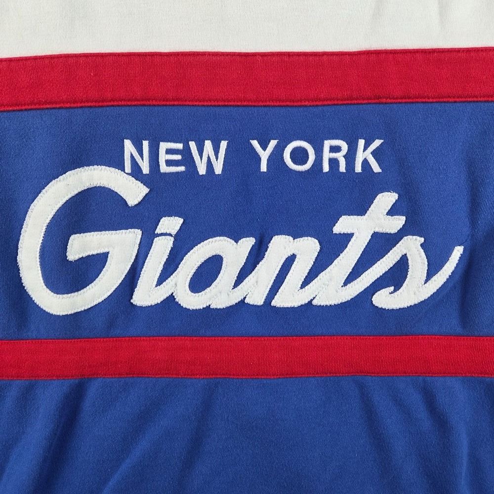 Mitchell & Ness New York Giants Throwback Sweatshirt Mens 4XL Blue White NFL - Picture 2 of 13